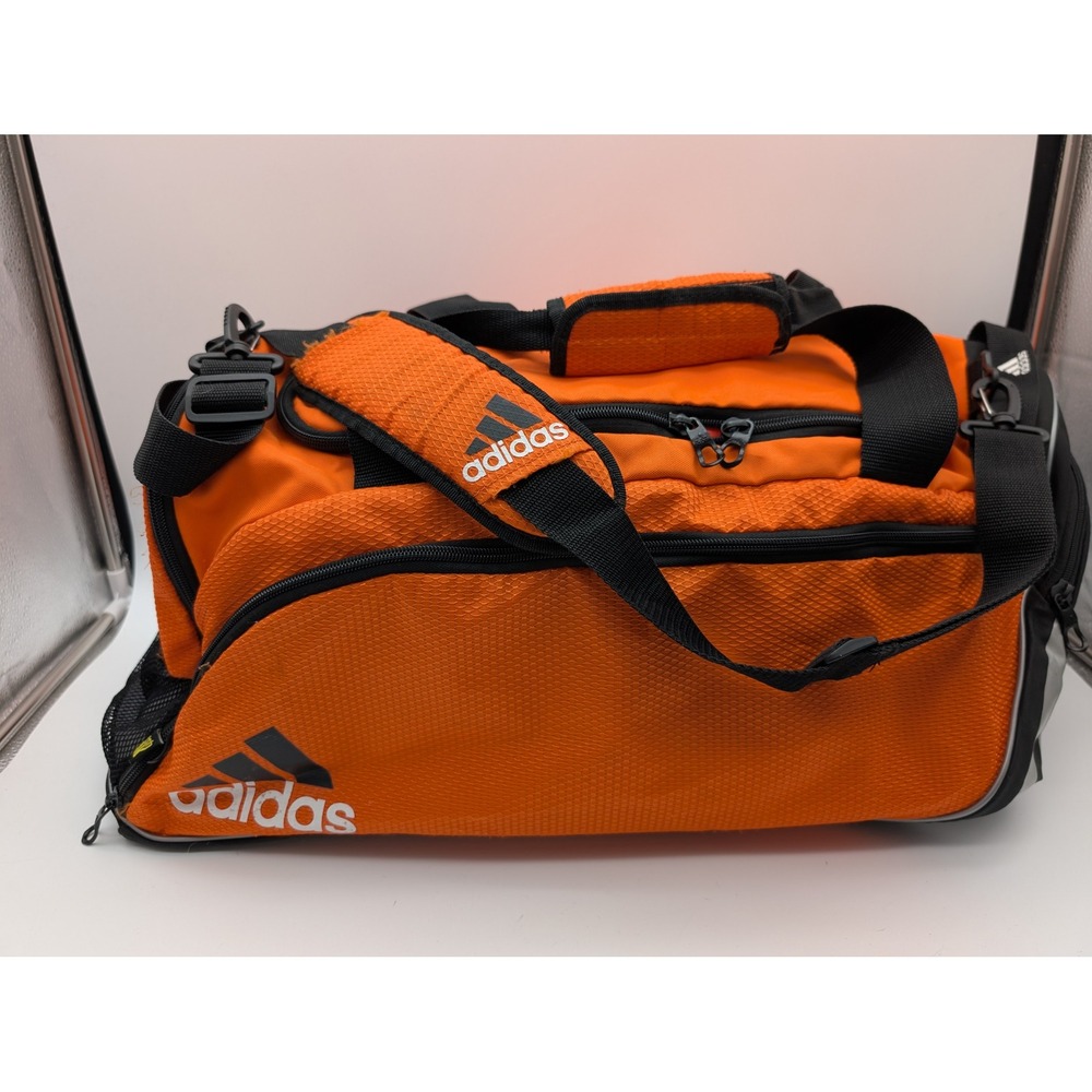 Adidas Fresh Pak Duffel Bag Orange Black Gym Travel Sports Bag Small Medium